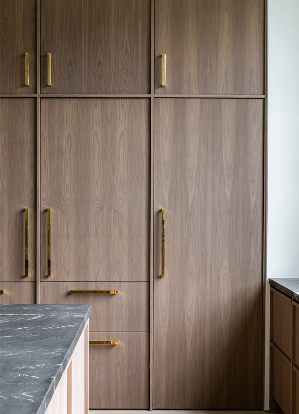 Wooden Cabinets with marble top kitchen counter - Novo Designs Project