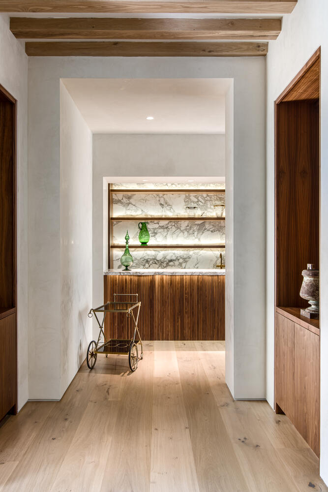 Wooden Cabinets with marble top kitchen counter - Novo Designs Project